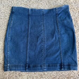 Free People body con mini skirt denim blue